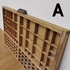 Brocante, Bruine Antieke Houten Letterbak, Wanddecoratie A thumbnail 4