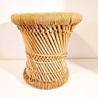 Vintage Bamboe Krukje Rotan Kruk Plantentafel Jaren 70 thumbnail 2