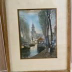 Originele Prent Henri Cassiers, Stadsaanzicht Gouda. thumbnail 6