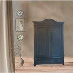 Grote Vintage Brocante Linnenkast Demontabel Off Black Van Farrow & Ball thumbnail 5