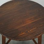 Antieke Engelse Pinewood Cricket Table/ Bijzettafel Uit Eind 18E Eeuw thumbnail 6