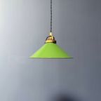 Groen Emaille Hanglamp Met Messing Armatuur thumbnail 8
