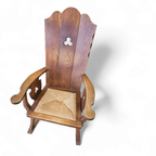 High Back / Monastry / Rush Seat Armchair 1950s thumbnail 14