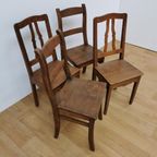 Vintage Houten Bistrostoelen Boeren Café Stoelen Eetkamerstoelen thumbnail 7