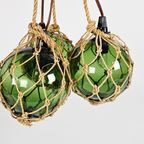 Vintage Macrame 'Zeeuwse Bol' Met Verlichting (Set 3) - Glas - Space Age - 70'S thumbnail 7