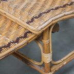 Geweldige Brocante Inklapbare Vintage Franse Rotan Lounge Fauteuil/ Deckchair thumbnail 14