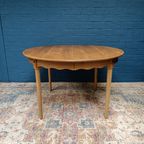Vintage Eiken Ronde Tafel, Deens Design Van Henning Kjaernulf, thumbnail 3
