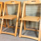 Set Van 3 Vintage Mid Century Houten Klapstoelen thumbnail 4