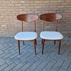 Set 2 Vintage Stoelen Nieuw Bekleed Teddy Deense Stoelen thumbnail 15