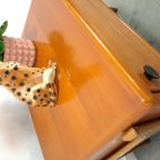 Teak Ladekast Met Zwarte Metalen Grepen, Tv Meubel thumbnail 10