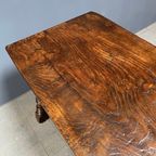 Antieke Spaanse Kastanjehouten Tafel thumbnail 23