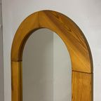 Vintage Jaren 70 Zweeds Design Ovale Grenen Houten Spiegel thumbnail 4