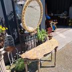 Antieke Console, Sidetable, Wandtafel Met Bijbehorende Spieg thumbnail 4