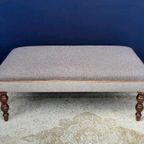Vintage Landelijke Grote Hocker Bijzettafel Voetenbank Bank thumbnail 11