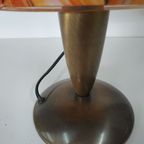 Vintage '60-70s Style' Glazen Tafellamp Geel Oranje Vlam/swirlmotief thumbnail 11