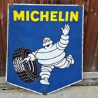 Stoer En Groot Dubbelzijdig Emaille Bord Van Michelin😎 thumbnail 6