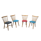 4 X Spindle Chair / Blue / Red / Black 1960s thumbnail 2