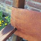 Vintage Brutalist Rocking Chair, Schommelstoel Met Tuigleer thumbnail 6