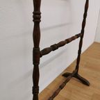 Vintage Antieke Houten Handdoekenrek Badkamer Rek thumbnail 8