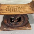 Vintage Antieke Houten Ashanti Kruk, Afrikaanse Kunst thumbnail 6