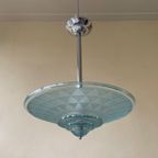 Lamp Hanglamp Schaallamp Blauw Art Deco 1930 Frans thumbnail 5