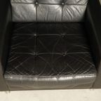 Vintage Lederen Fauteuil – Zwart – Jaren 70 thumbnail 3