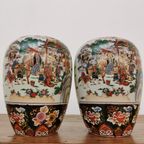Set Porselein Vintage Oosterse Vazen, Bloemenvaas, Vaas Set Prijs thumbnail 13