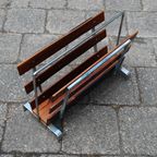 Vintage Lectuurbak Hout Chrome thumbnail 6