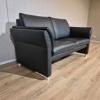 Prominent 2 Zits Bank - Zwart - Leder - Nieuwstaat - Design thumbnail 12
