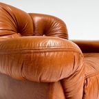 Cognackleurige Lederen Pellerossi Fauteuil, 1960’s thumbnail 8