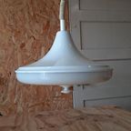 Massive Hanglamp, Dubbele Glazen Kap, Geruwd Melkglas thumbnail 14