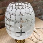 Vintage Tafellamp Glas Met Hout Mid Century thumbnail 11