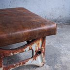 Pair Of Industrial Steel Leather Benches thumbnail 9