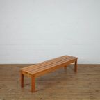 Mid Century Pine Wood Bench thumbnail 2