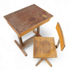 School Bench With Chair, Grythyttan, First Half Of The 20th Century thumbnail 3