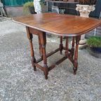 Antike Eikenhouten Hangoortafel, Sidetable, Bijzettafel, Af thumbnail 5