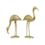 Vintage Koppel Gouden Flamingos Xl Koper Messing Beeld Mid Century Design 55Cm thumbnail 2