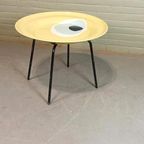 Vintage Metalen Bijzettafel, Salontafel, Geel thumbnail 7