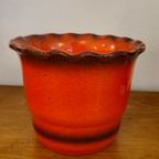 Vintage Bloempot Bloempotje Potje Oranje Jaren 70 thumbnail 5