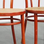 Super Charmante Set Van 4 Rode Vintage Thonet Design Bistrostoelen. thumbnail 13