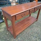 Klassiek Eiken Sidetable, Wandtafel, Console, Ladekast thumbnail 4