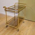 Vintage Serveerwagen Barcart Drankenwagen Trolley Messing thumbnail 9