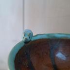 Vintage Aardewerk Schaaltje, Hand Gemaakt, Aqua Blauw thumbnail 24