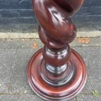 Klassieke Plantenzuil, Notenhout 93 Cm Hoog thumbnail 5