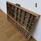 Brocante, Bruine Antieke Houten Letterbak, Wanddecoratie I thumbnail 3