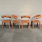 Set Van 4 Lederen Arcosa Stoelen Door Paola Piva thumbnail 2