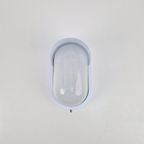 Vintage Simes Buitenlamp Wandlamp Metaal Glas ’80 Italy Wit thumbnail 7