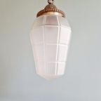 Art Deco Hanglamp In Gefacetteerd Gesatineerd Glas, Jaren 20 thumbnail 10