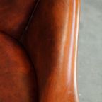 Set Van 6 Engelse Rundleren Eetkamerstoelen/ Tubchairs In Een Luxe Rode Chesterfield Kleur thumbnail 14