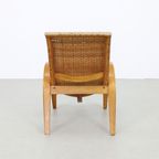 Zeldzame Vintage Fauteuil Riet Hout, 1960s thumbnail 7